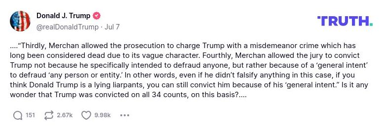 Post image from Donald Trump