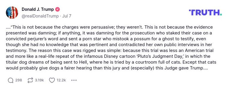 Post image from Donald Trump