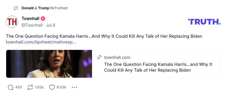 Post preview from Donald Trump