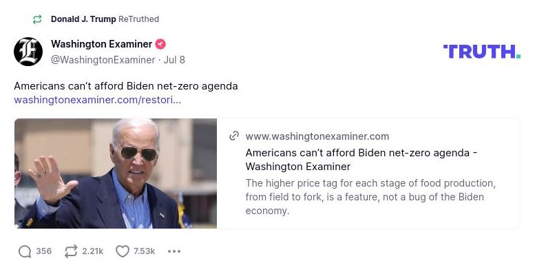 Post preview from Donald Trump