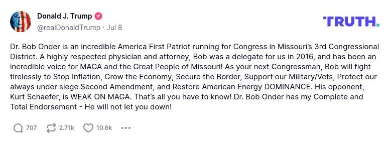 Post preview from Donald Trump