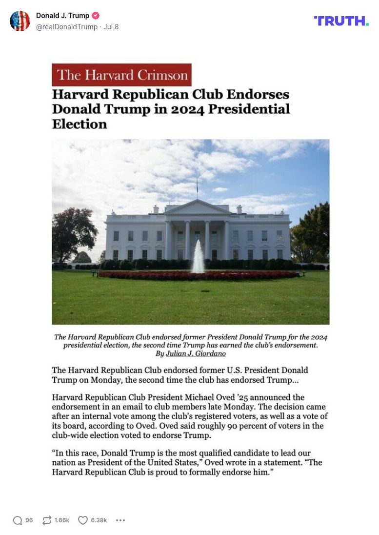 Post image from Donald Trump