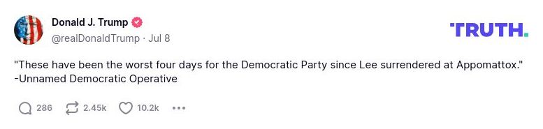 Post image from Donald Trump