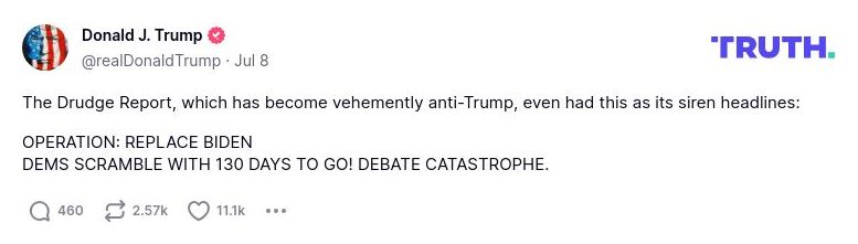 Post preview from Donald Trump