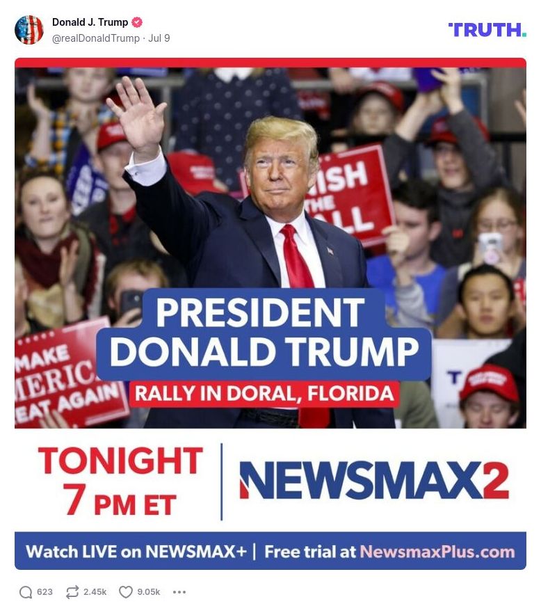 Post image from Donald Trump