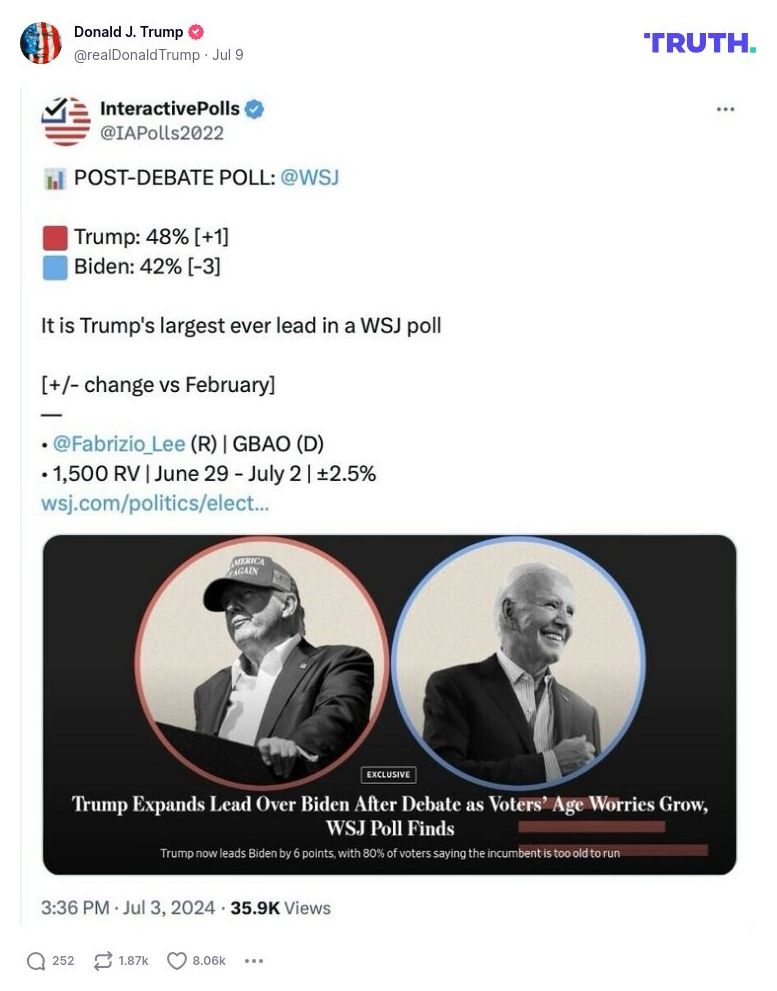 Post image from Donald Trump