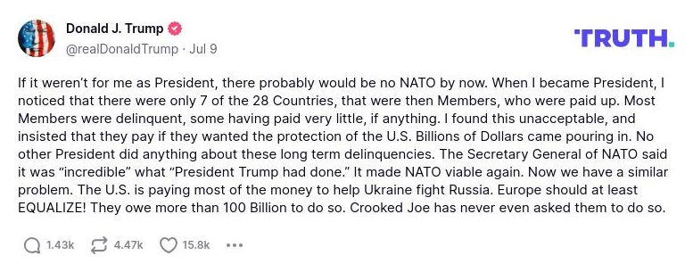 Post preview from Donald Trump