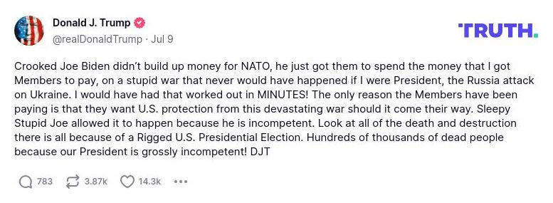 Post preview from Donald Trump