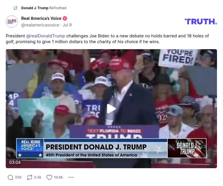 Post preview from Donald Trump