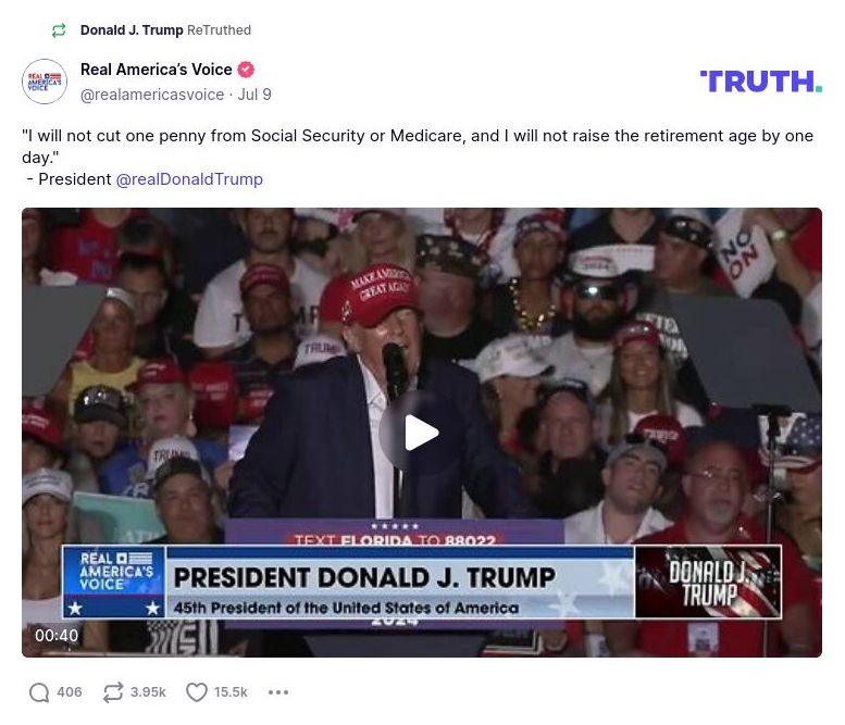 Post image from Donald Trump