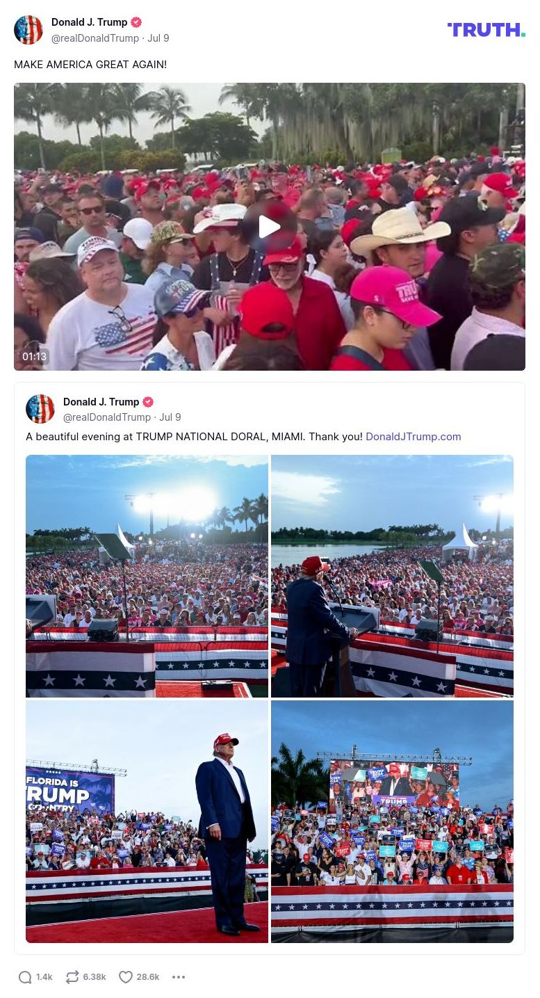 Post image from Donald Trump