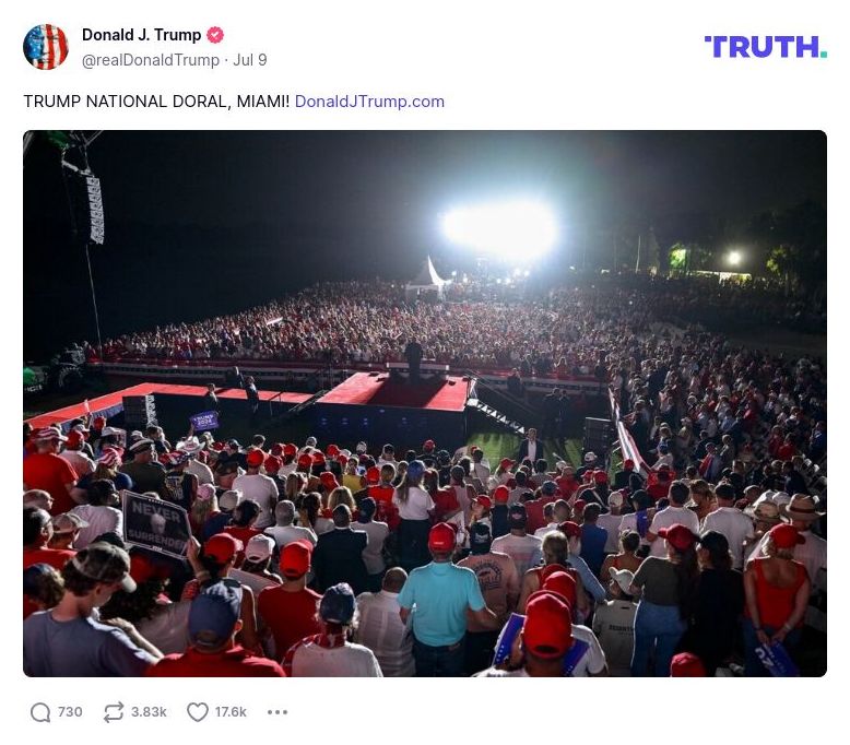 Post image from Donald Trump