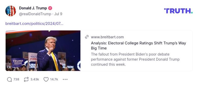 Post image from Donald Trump