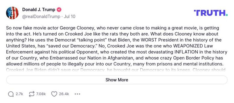 Post preview from Donald Trump