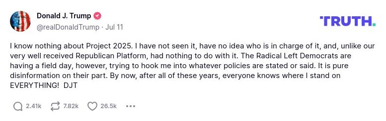 Post image from Donald Trump