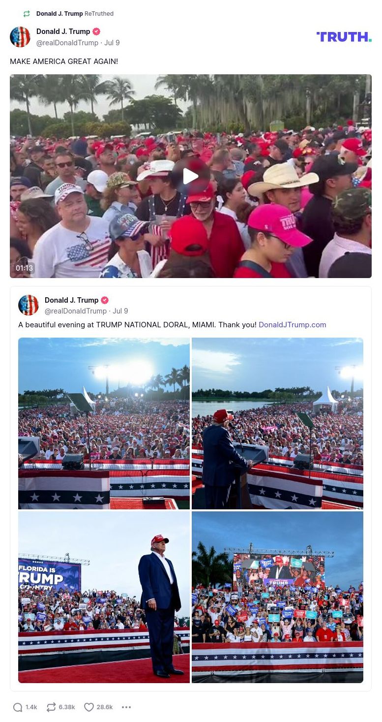 Post image from Donald Trump