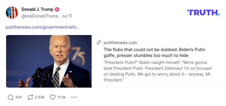 Post preview from Donald Trump