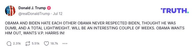 Post preview from Donald Trump