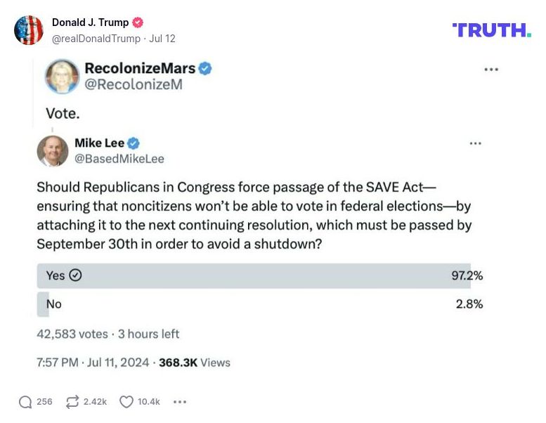 Post image from Donald Trump