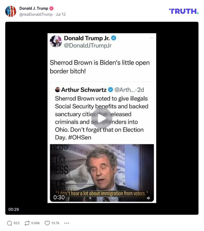 Post image from Donald Trump