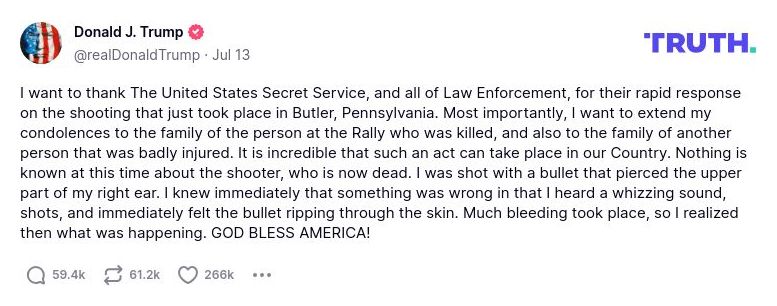 Post image from Donald Trump