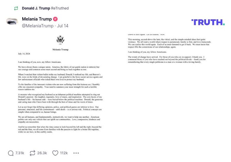 Post image from Donald Trump