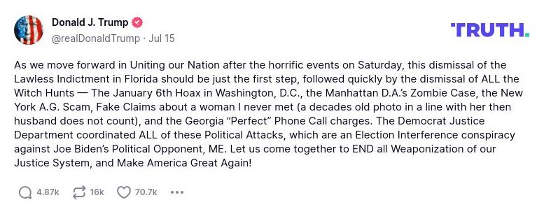 Post preview from Donald Trump