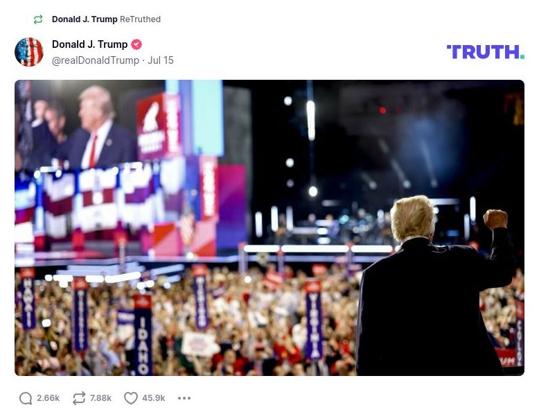 Post image from Donald Trump