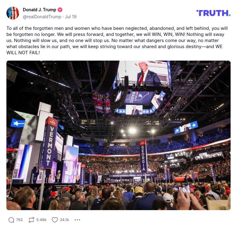 Post image from Donald Trump