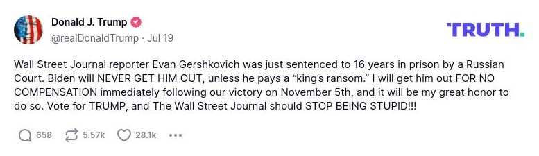 Post preview from Donald Trump