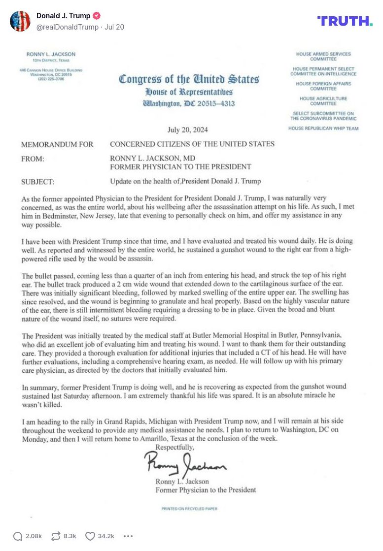 Post image from Donald Trump