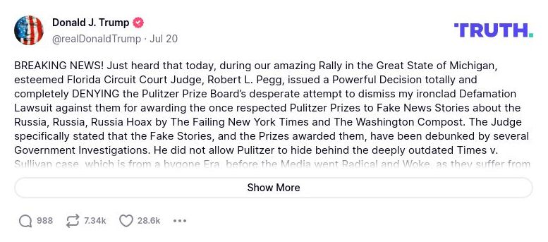 Post image from Donald Trump