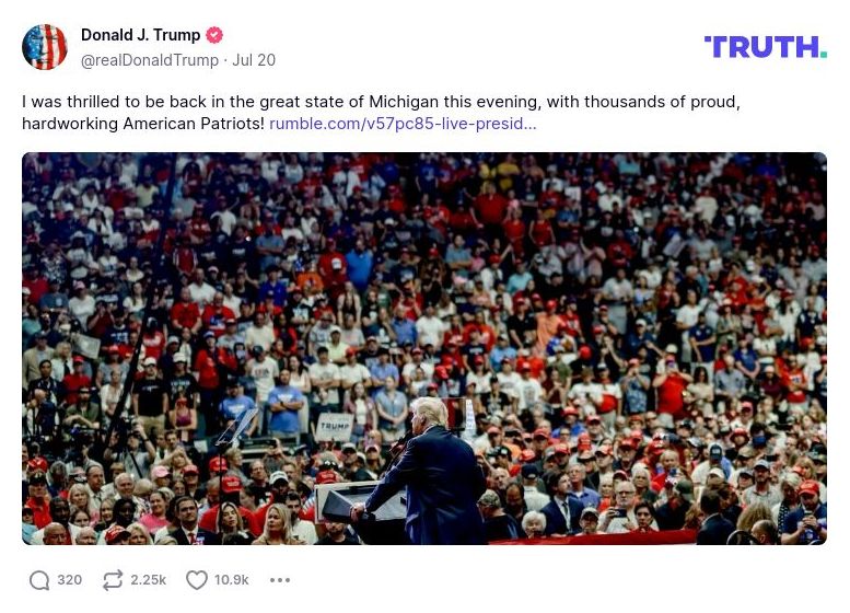 Post image from Donald Trump