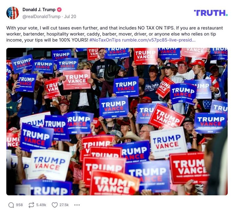 Post image from Donald Trump