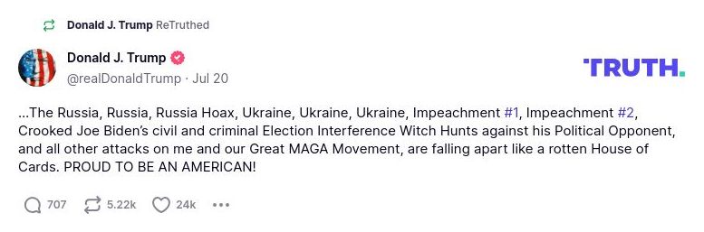 Post preview from Donald Trump