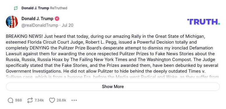 Post image from Donald Trump