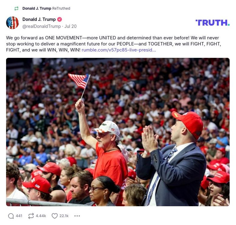 Post image from Donald Trump