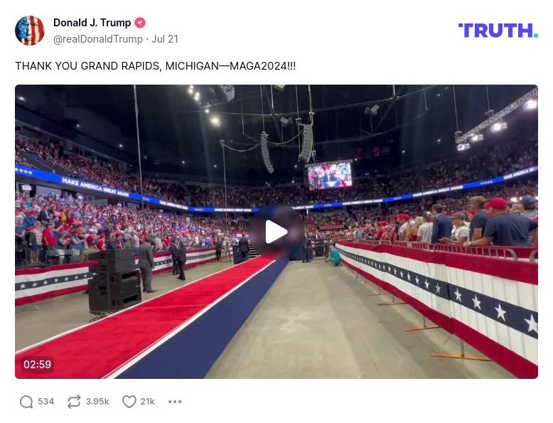 Post image from Donald Trump