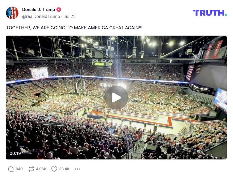 Post image from Donald Trump