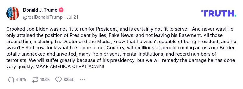 Post preview from Donald Trump