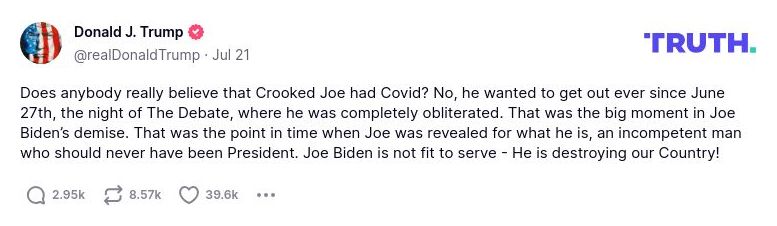 Post preview from Donald Trump