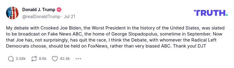 Post preview from Donald Trump