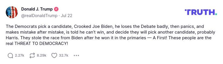 Post preview from Donald Trump