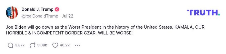 Post preview from Donald Trump