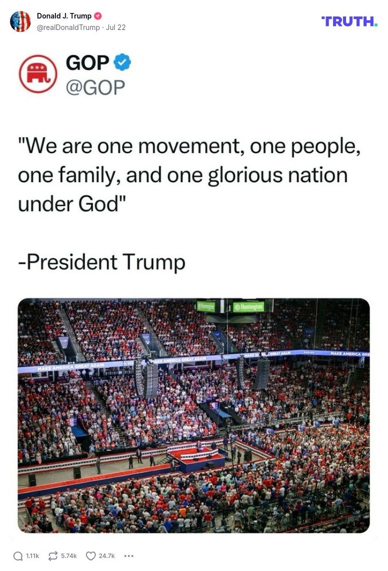 Post image from Donald Trump