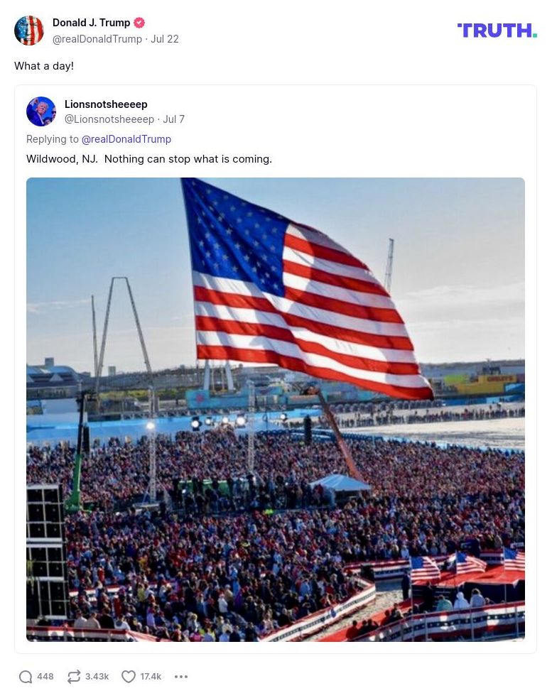 Post image from Donald Trump