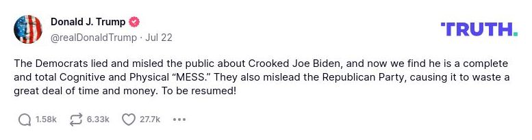 Post preview from Donald Trump