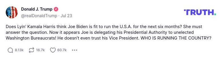 Post preview from Donald Trump