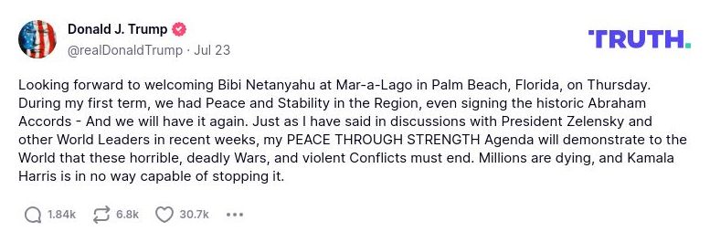 Post preview from Donald Trump