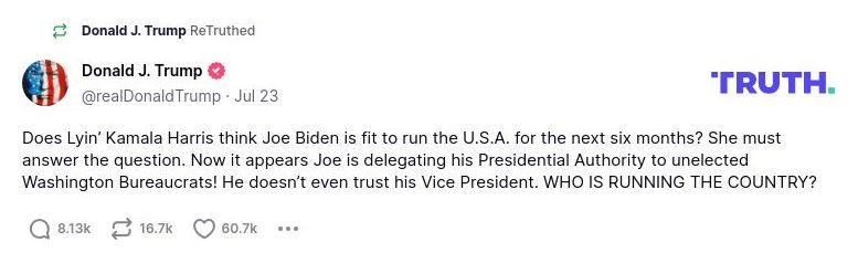 Post preview from Donald Trump